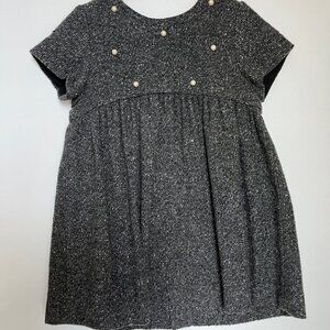 Zara BabyGirl Gray Sparkle Tweed Pearl Dress